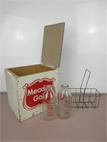 Meadow Gold Milk Box w/ Milk Bottles
