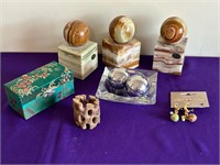 Chinese Baoding Balls, Agate Paper Weights ++