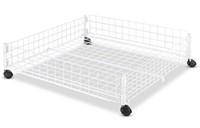 WHITMOR ROLLING WHITE WIRE UNDERBED CART