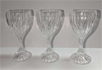 3 Retired Mikasa Park Lane Crystal Wine Glasses D