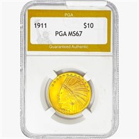 1911 $10 Gold Eagle PGA MS67