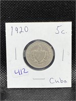 1920 CUBA 5 CENTAVOS
