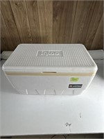 White igloo cooler