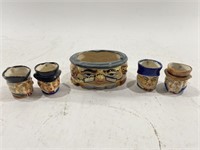 (4) VTG Miniature Toby Mugs & Bowl