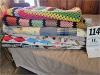 5 Quilt Bed Spreads & 2 Crochet Afghans