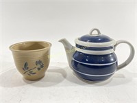 Ceramic Teapot & 1984 Pfaltzgraff Bowl