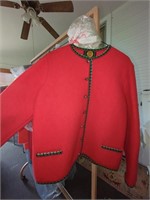 Austrian made pure wool jacket- w/ button-up, long