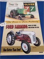 (2) New Tin Signs, "Oliver" & "Ford"