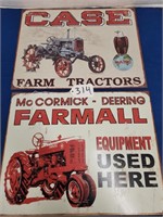 (2) New Tin Signs, "Farmall" & "Case"