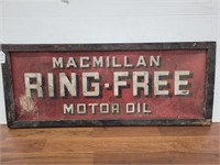 MacMillan Wood Framed Tin Sign