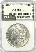 1881-O Morgan Silver Dollar PCI MS-64 +