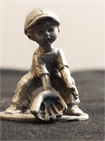 Pewter Boy Fielding A Ground Ball Baseball Wilson