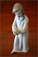 Vintage Girl Candle Porcelain GDR Germany Figurine