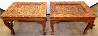 (2) Heavily Carved Side / Accent Tables
