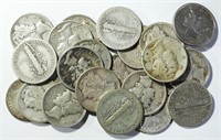 (23) MIXED DATE MERCURY SILVER DIMES