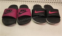 Nike Slides Women's 10 Two Pair