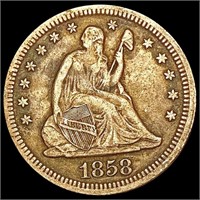 1858 Seated Liberty Quarter LIGHTLY CIRCULATED