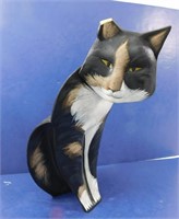 Hand Painted Cat Figurine--16" Tall (damaged ear)