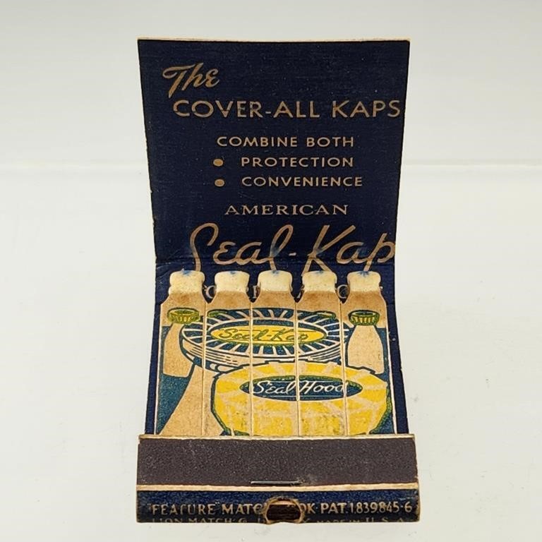 SEAL KAP SEAL HOOD ADV. FEATURE MATCHBOOK