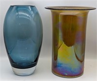 (N) Opaque & Iridescent Vases, 11in h