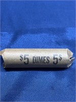 $5 unsearched dimes coin roll
