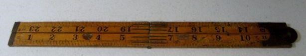 Antique 24" Boxwood & Brass Folding Ruler USA