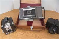 Lot of Vintage Cameras, Ansco, Polaroid+