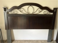Dark Colored Headboard with Faux Marble Detail