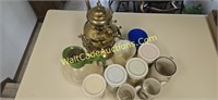 kitchenware.: small cannisters, coffee cups, Vinta