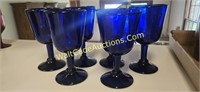 Vintage Variety of Glasses-Cobalt Blue, Ruby Red