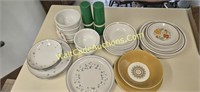 Dishes, salad & dinner platters, cereal bowls, cup