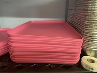 8 rectangular pink plastic trays 12x16"@