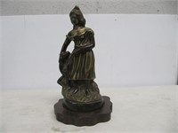 ANTIQUE 14" METAL STATUE