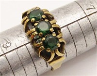 Size 8 Antique Gold Filled Emerald Ring