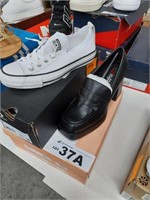 Converse White/Black Sneakers, Black Heels