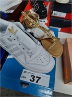 Ellie Gold Sandals & Adidas White Sneakers Size: 7