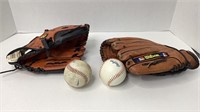 Baseball Gloves and Balls