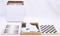 Wood Checkers & Chess Set Combo