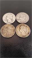 (4) Pre 1954 Quarters (90% Silver)