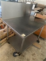 Stainless steel prep table with backsplash
