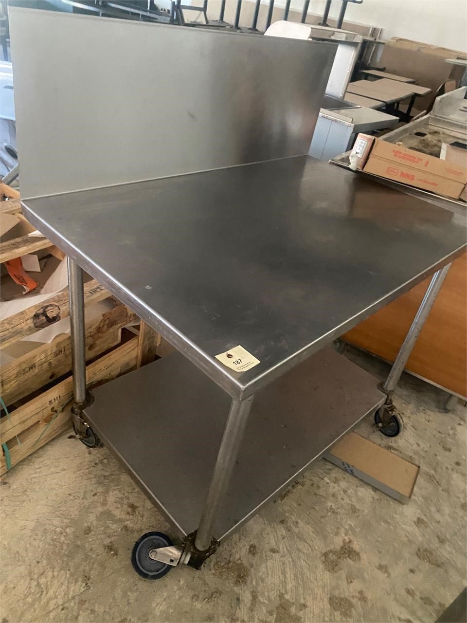 Stainless steel prep table with backsplash