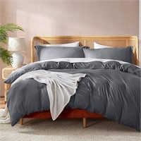 Nestl Dark Grey Duvet Cover King Size - Soft Doubl