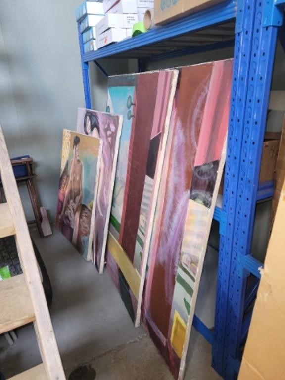 4 large used Art Canvases