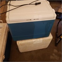 Coleman 12 volt cooler and foam cooler