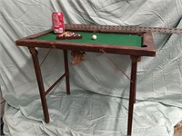 Vintage salesman sample portable pool table has