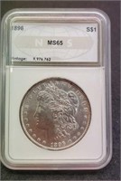 1896 Slab Morgan Silver Dollar NGS MS65