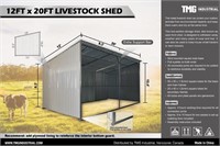 Metal Livestock Shed 12 x 20