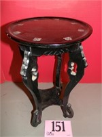 MOTHER OF PEARL INLAID BLACK PLANT STAND
