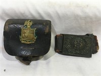 Civil War NY Leather Percussion Cap Pouch and a