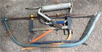 Assorted Tools - Grease Gun - Oil Wrench - Saws ..